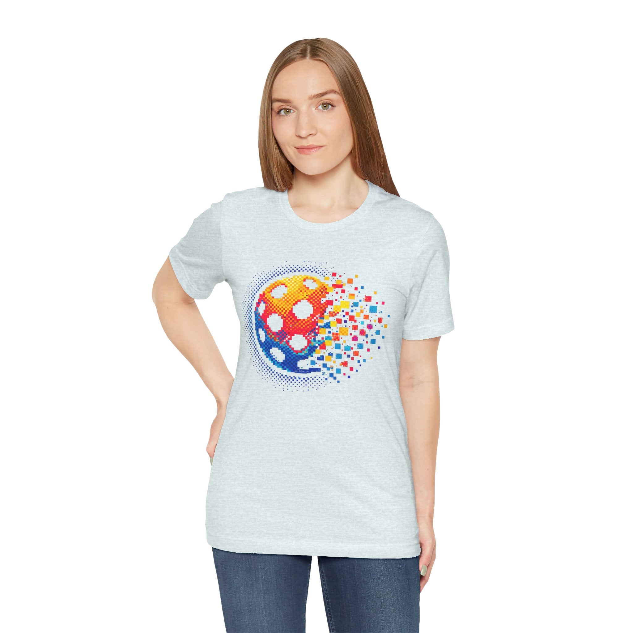 Pixelated Pickleball Tee — Retro Court Graphic T-Shirt-PeaMac Tees