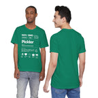Men's Pickler Funny Definitions T-Shirt with white text, lightweight activewear, perfect for pickleball enthusiasts.