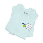 Personalized pickleball T-shirt with custom name and club logo graphic, designed by Printify, featuring a paddle graphic.