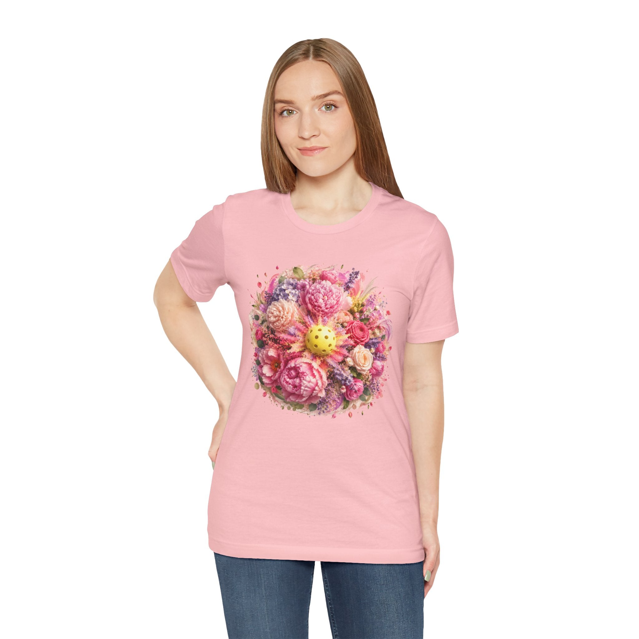 Peony Pickleball Tee — Premium Cotton Unisex T-Shirt