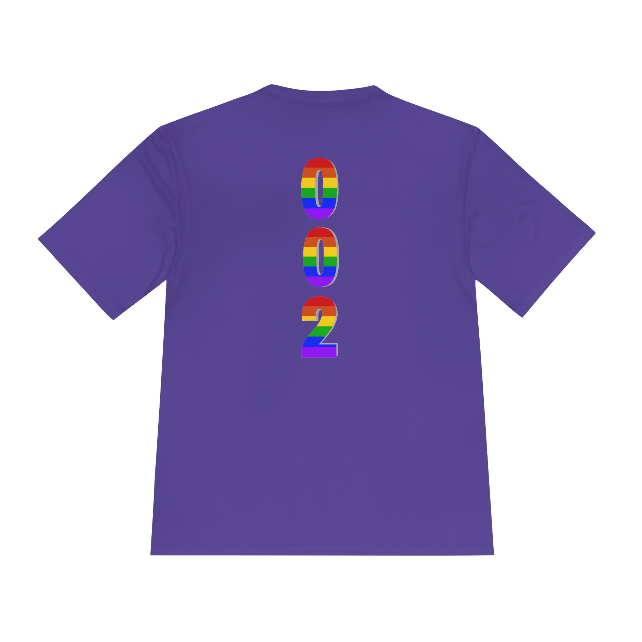 Unisex Rainbow Pickleball Pride T-Shirt by Printify, moisture-wicking performance tee with vibrant rainbow design.