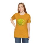 Green Matrix Burst Pickleball T-shirt with retro court graphic, casual style, from Printify.