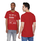 Men's Pickler Funny Definitions T-Shirt by Printify, lightweight white pickleball tee with humorous text design.