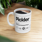 Funny Pickler Definition coffee mug by Printify featuring a pickleball-themed design on a ceramic 11oz or 15oz mug.