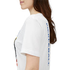 Women's retro-inspired pickleball T-shirt with vertical 'PICKLEBALL' back print, by Printify, casual athletic apparel.