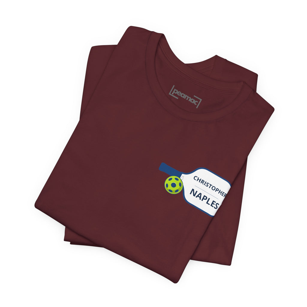 Personalized Pickleball T-Shirt | Custom Name & City Paddle Tee - Product Photo - PeaMacTees