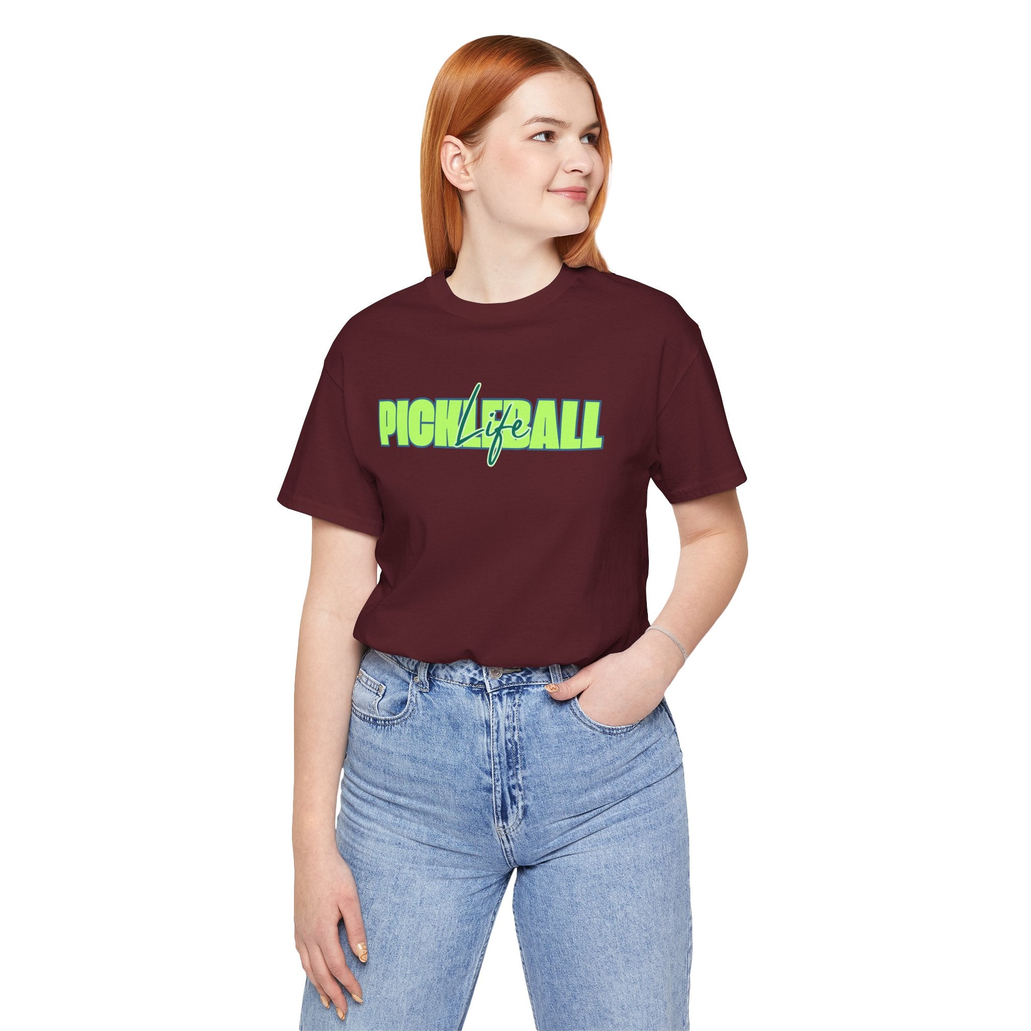 Pickleball Life Unisex T-Shirt — Bold Green & Blue Graphic Tee-PeaMac Tees