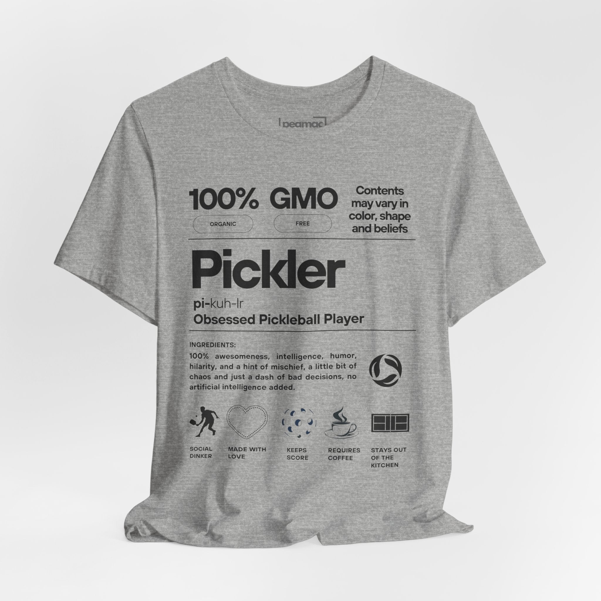 Men's black Pickler Funny Definitions T-Shirt featuring pickleball-themed text, lightweight activewear by Printify.