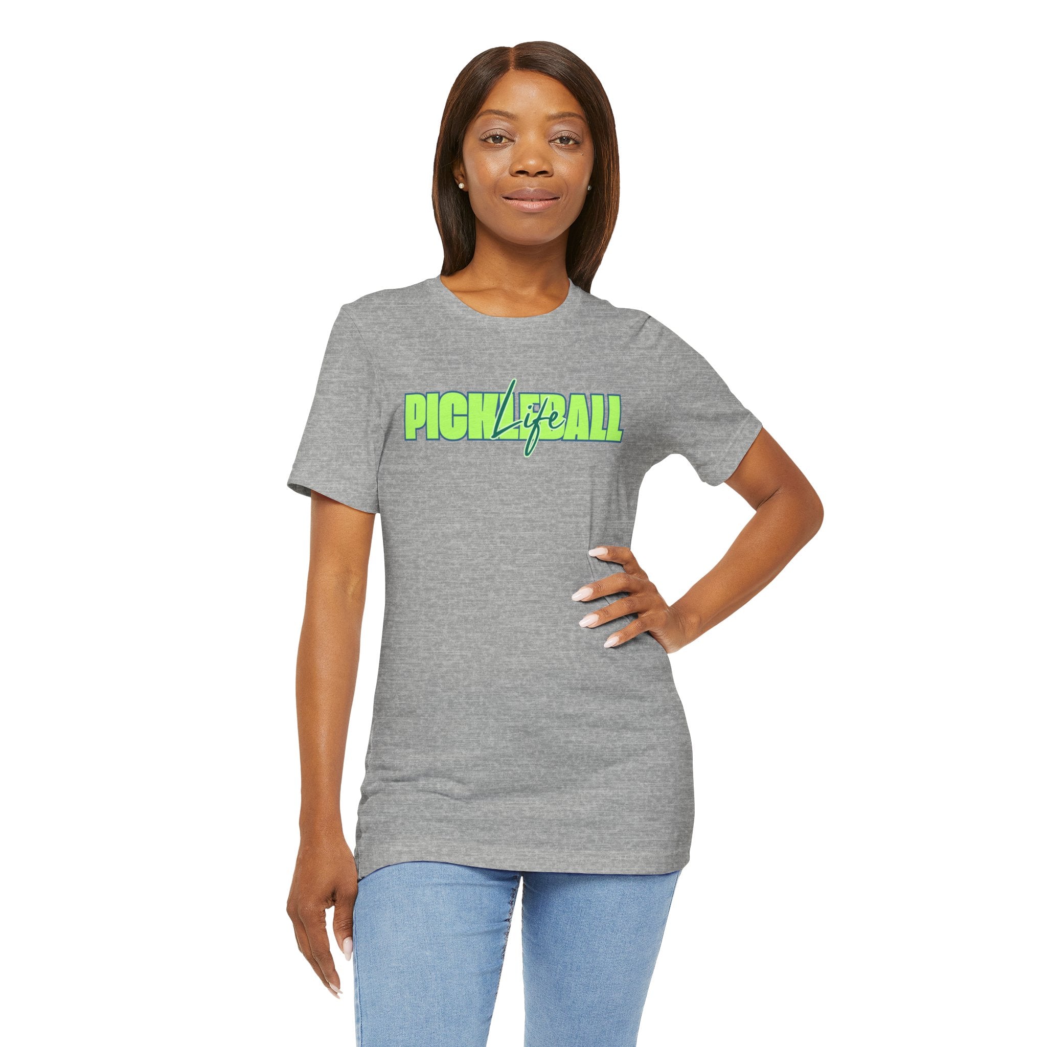 Pickleball Life Unisex T-Shirt — Bold Green & Blue Graphic Tee-PeaMac Tees