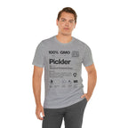 Men's black Pickler Funny Definitions T-Shirt with pickleball-themed text, lightweight activewear by Printify.