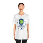 Dinks Responsibly pickleball T-shirt featuring a paddle and ball graphic, casual and humorous pickleball shirt by Printify.