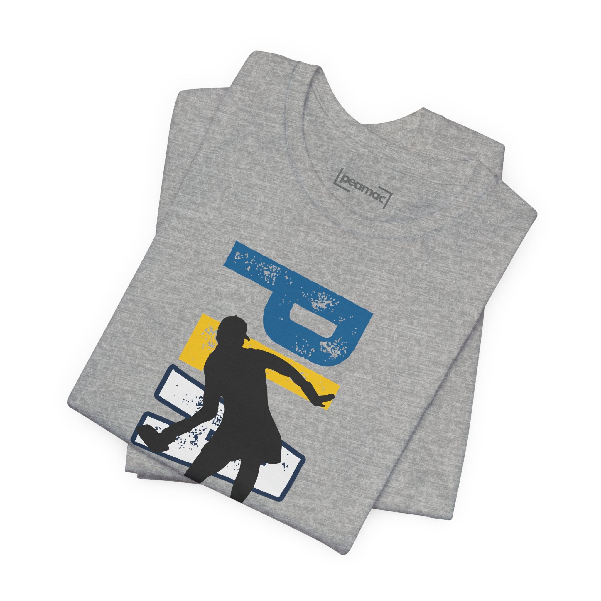 Women's retro-inspired pickleball T-shirt with vertical 'PICKLEBALL' back print, by Printify, casual athletic wear.