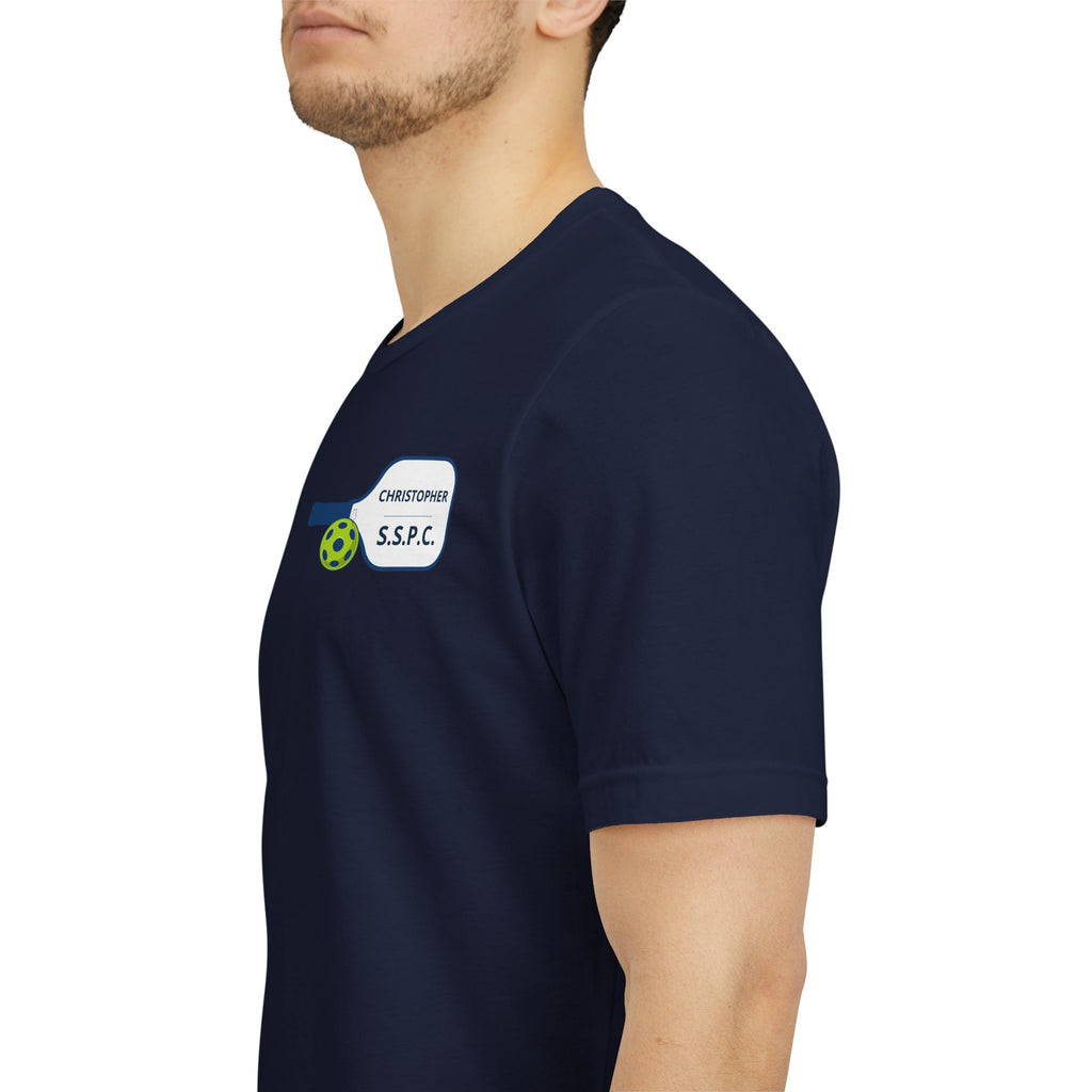 Personalized Pickleball T-Shirt | Custom Name & City Paddle Tee - Product Photo - PeaMacTees