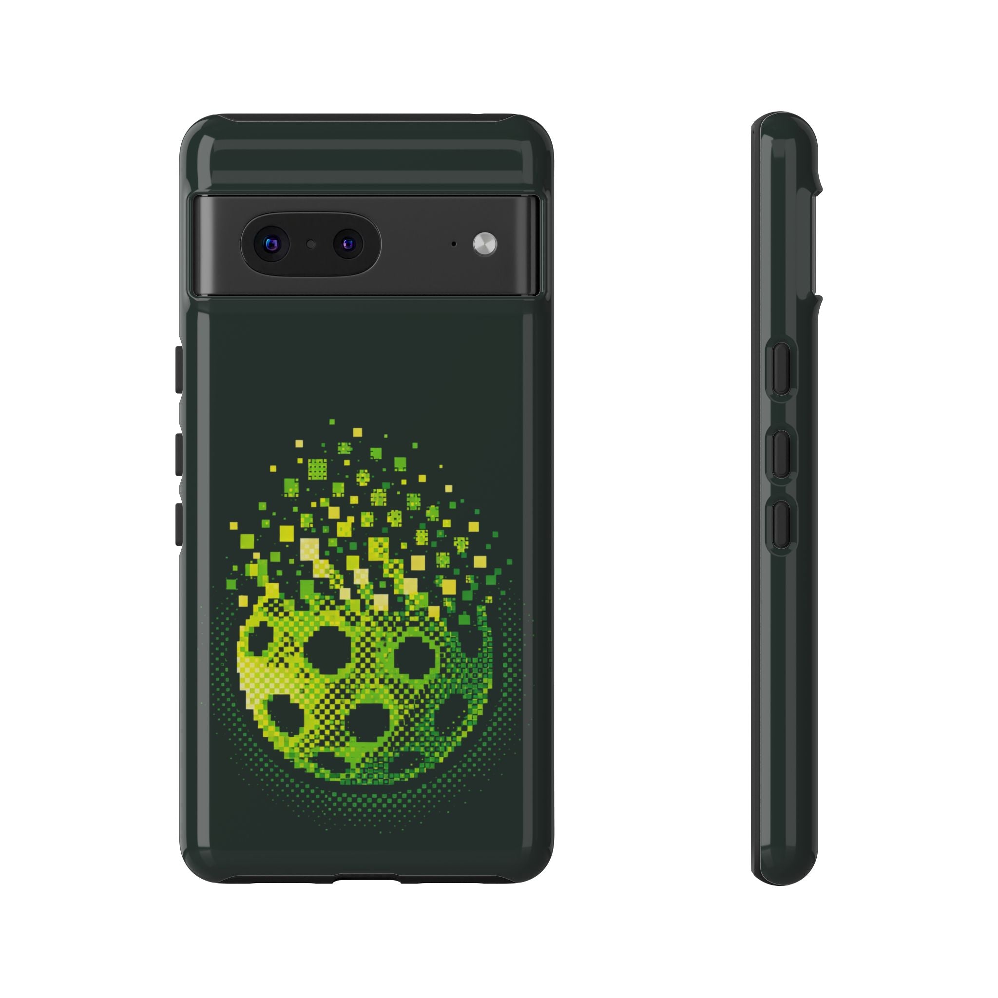 Pixelated Pickleball Electric Green Phone Case —  Compatible with iPhone, Samsung & Google Pixel-PeaMac Tees