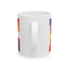 LOVE Rainbow Pride Ceramic Mug - Colorful LGBTQ+ Coffee Cup - Product Photo - PeaMacTees