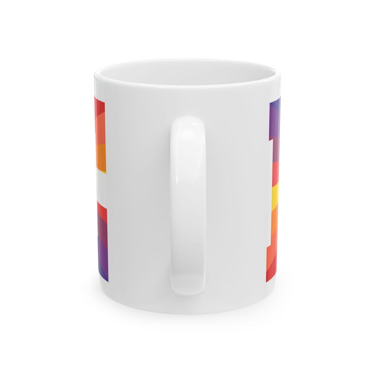LOVE Rainbow Pride Ceramic Mug - Colorful LGBTQ+ Coffee Cup - Product Photo - PeaMacTees