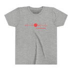 Kids' Youth Pickleball T-shirt with heartbeat and "Let's Play Pickleball" print, from Printify, featuring colorful pickleball design.