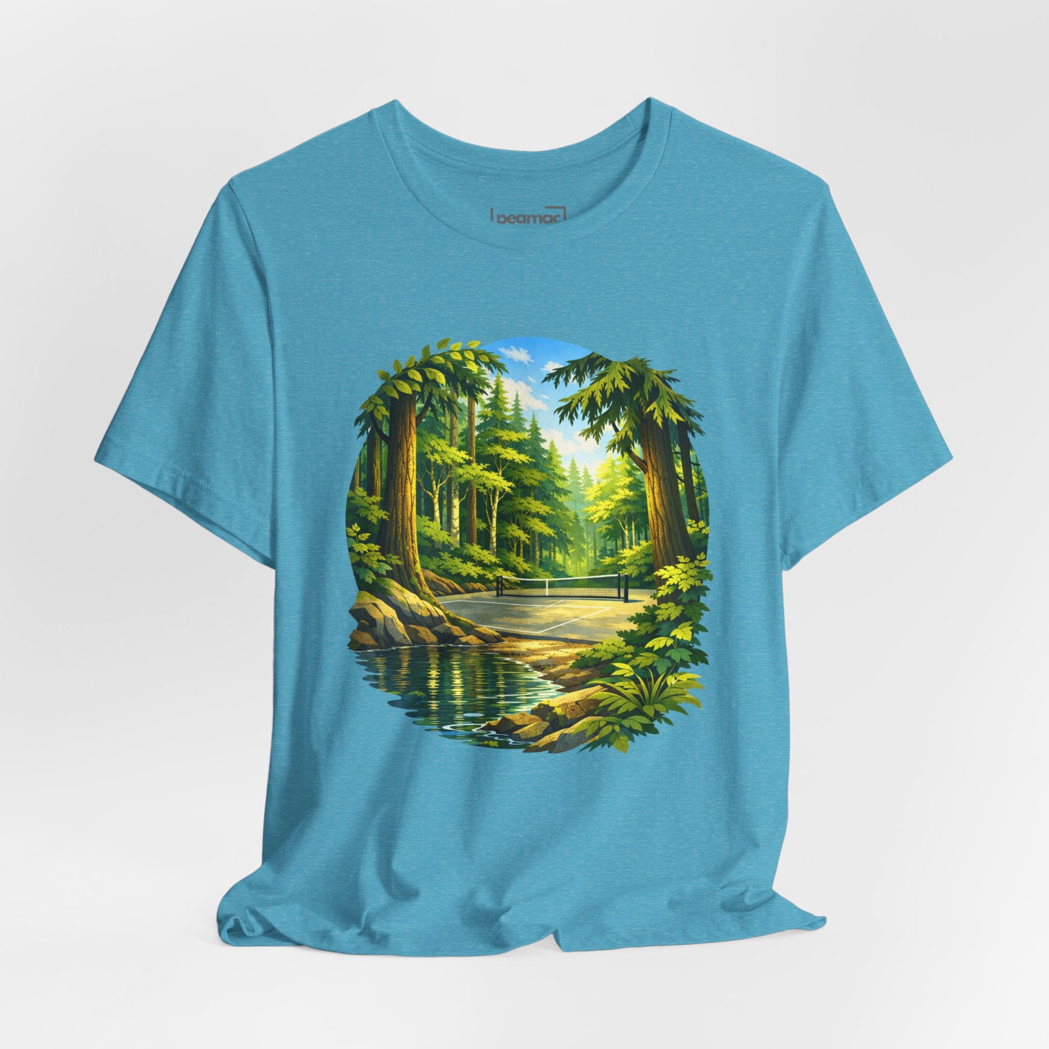 Unisex Hidden Forest Pickleball T-Shirt featuring Bainbridge Island tribute design, printed by Printify.