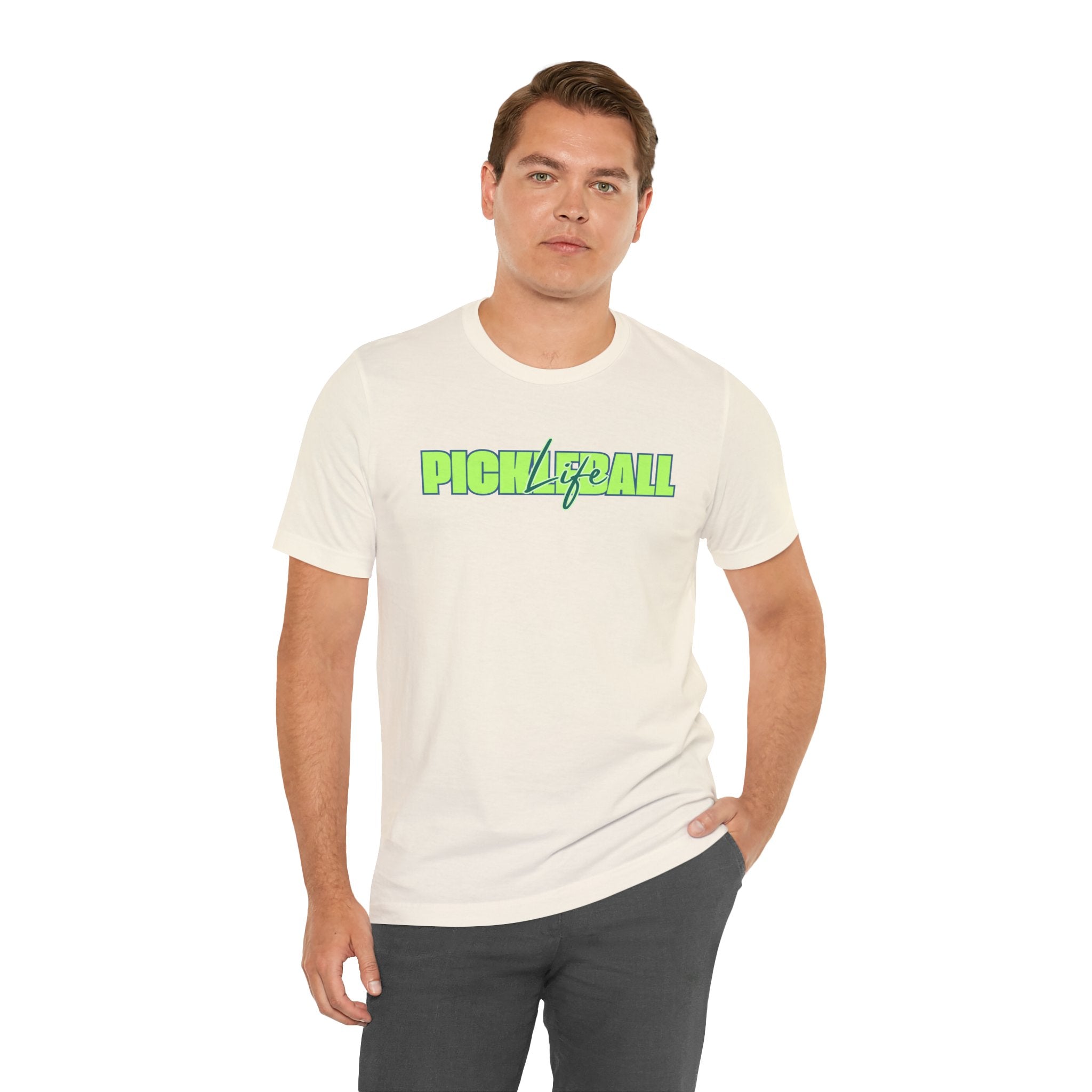 Pickleball Life Unisex T-Shirt — Bold Green & Blue Graphic Tee-PeaMac Tees