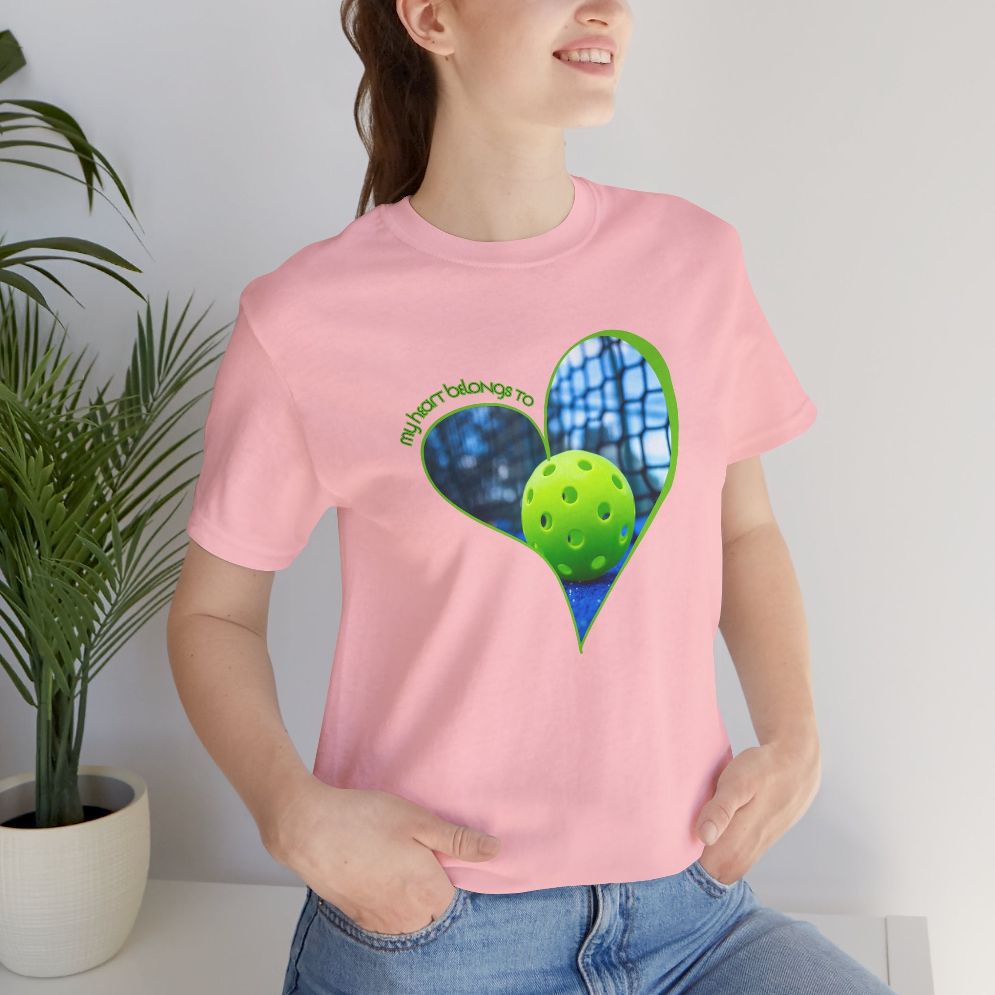 Unisex My Heart Belongs To Pickleball T-Shirt | Relaxed Fit, Soft & Comfy Tee | Lightweight Activewear
