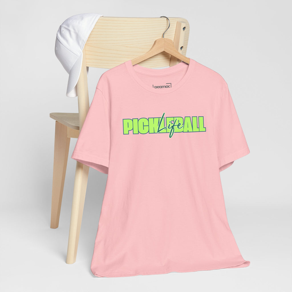 Pickleball Life Unisex T-Shirt — Bold Green & Blue Graphic Tee-PeaMac Tees