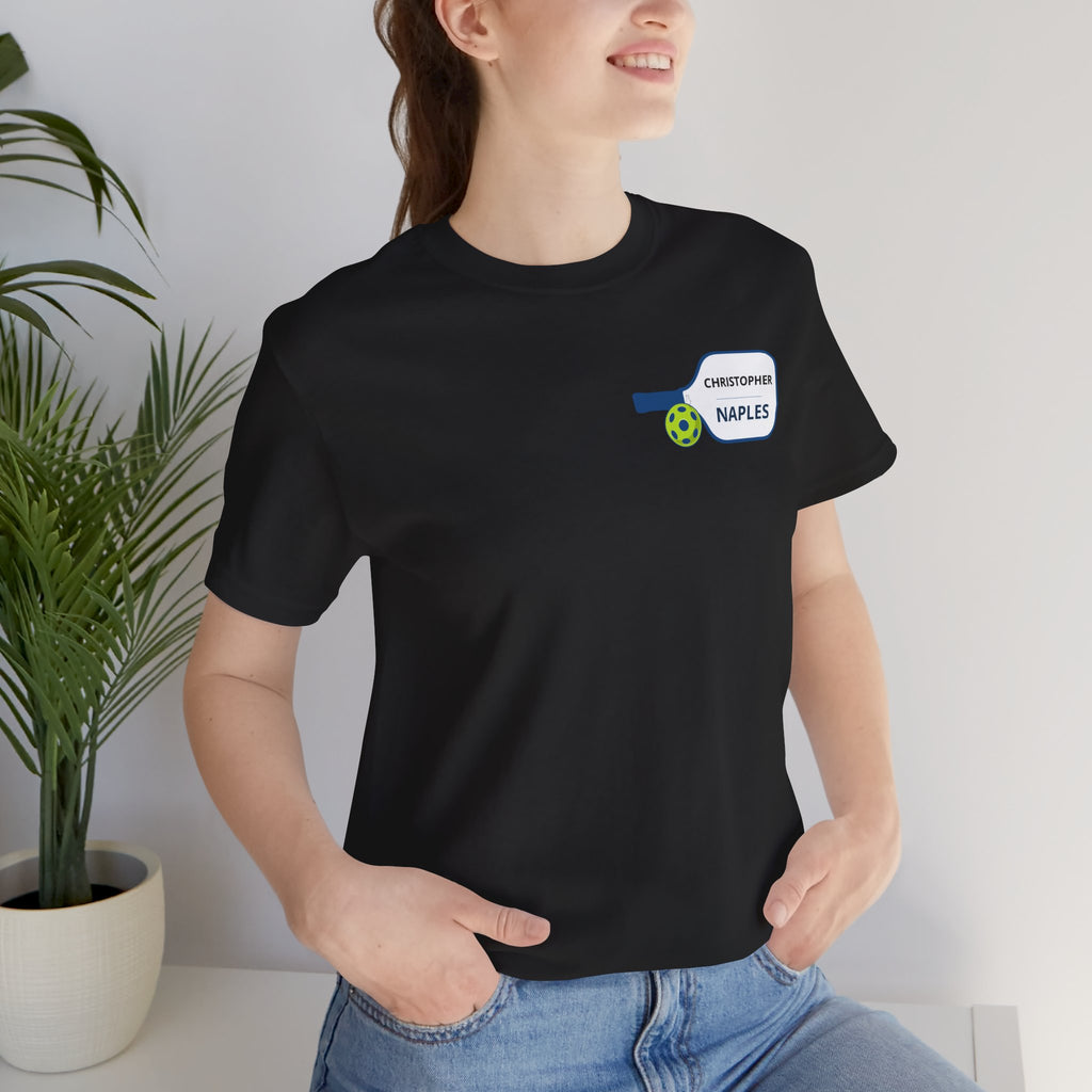 Personalized Pickleball T-Shirt | Custom Name & City Paddle Tee - Product Photo - PeaMacTees