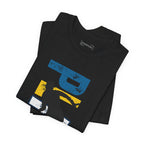 Women's retro-inspired pickleball T-shirt with vertical back print, featuring bold "PICKLEBALL" text in a stylish design.