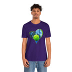 White pickleball t-shirt with "My Heart Belongs to Pickleball" slogan for players and fans, by Printify.