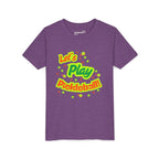 Kids' neon pickleball graphic tee from Printify featuring colorful pickleball design for youth play and casual wear.