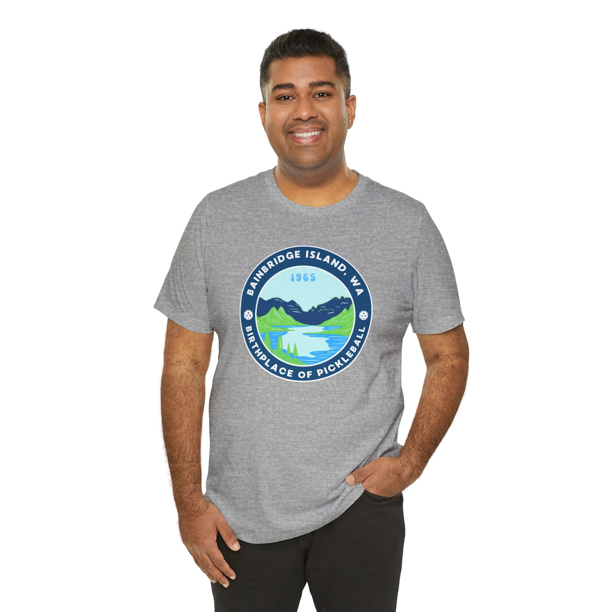 Bainbridge Island Pickleball Tee — Birthplace of Pickleball 1965 Unisex T-Shirt-PeaMac Tees