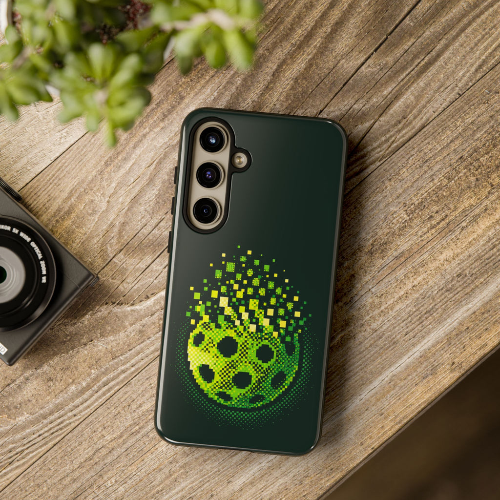 Pixelated Pickleball Electric Green Phone Case —  Compatible with iPhone, Samsung & Google Pixel-PeaMac Tees