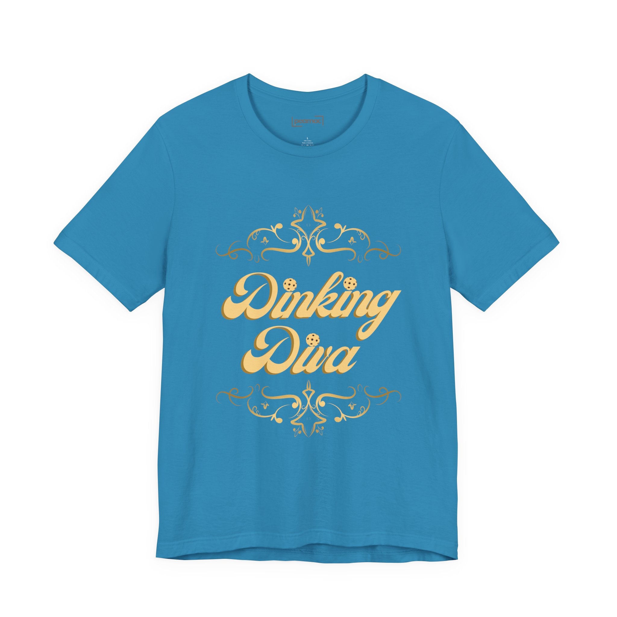 Dinking Diva Pickleball Tee | Gold Filigree Design, Elegant & Soft Sports T-shirt | 8 colors - Sizes Small to 3XL | Gift for Players