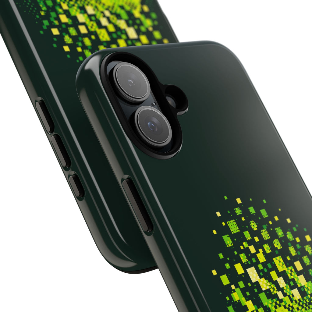 Pixelated Pickleball Electric Green Phone Case —  Compatible with iPhone, Samsung & Google Pixel-PeaMac Tees