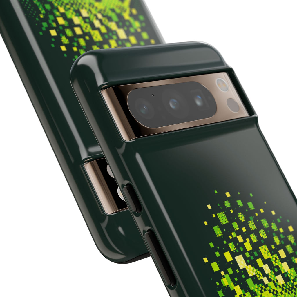 Pixelated Pickleball Electric Green Phone Case —  Compatible with iPhone, Samsung & Google Pixel-PeaMac Tees