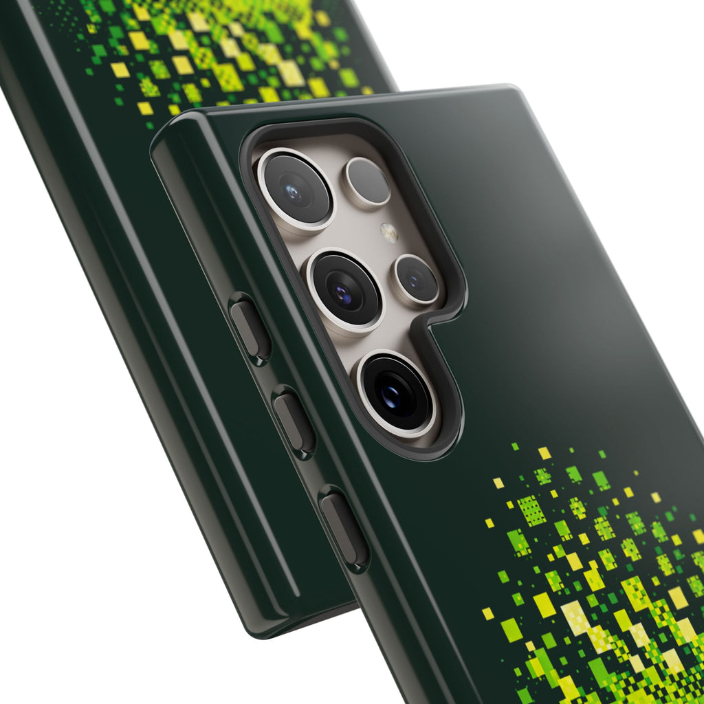 Pixelated Pickleball Electric Green Phone Case —  Compatible with iPhone, Samsung & Google Pixel-PeaMac Tees