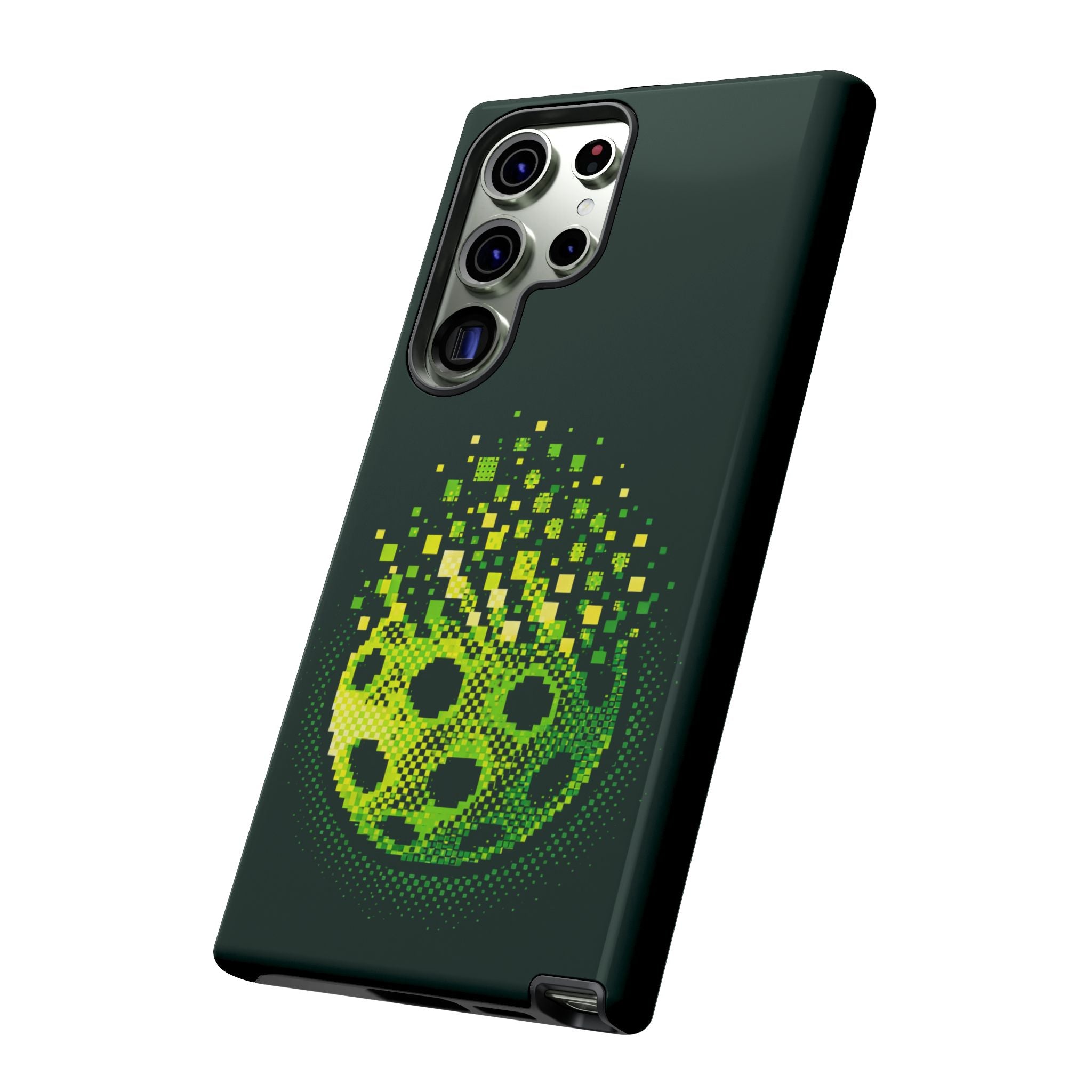 Pixelated Pickleball Electric Green Phone Case —  Compatible with iPhone, Samsung & Google Pixel-PeaMac Tees