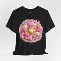 Peony Pickleball Tee by Printify, unisex cotton T-shirt featuring a colorful peony design on a casual, comfortable shirt.