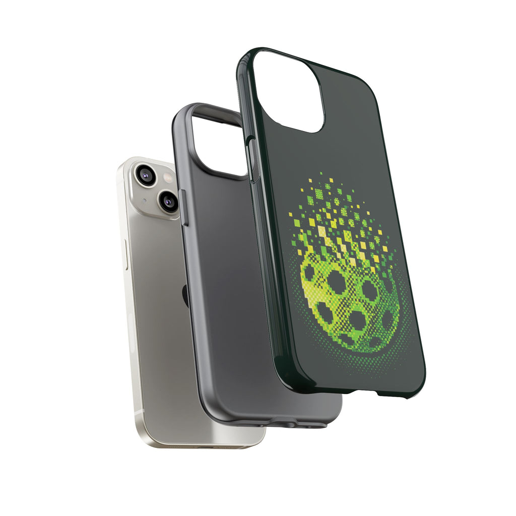 Pixelated Pickleball Electric Green Phone Case —  Compatible with iPhone, Samsung & Google Pixel-PeaMac Tees