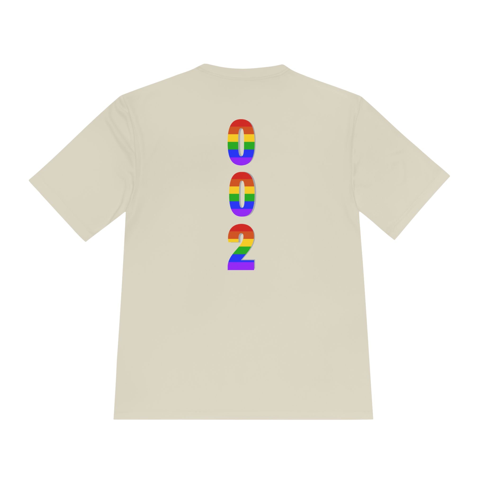 Unisex Rainbow Pickleball T-Shirt by Printify, moisture-wicking performance tee with colorful rainbow design for active wear.