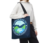 Large Pickleball tote bag by Printify, featuring Bainbridge Island WA, the birthplace of pickleball, for carrying gear and accessories.