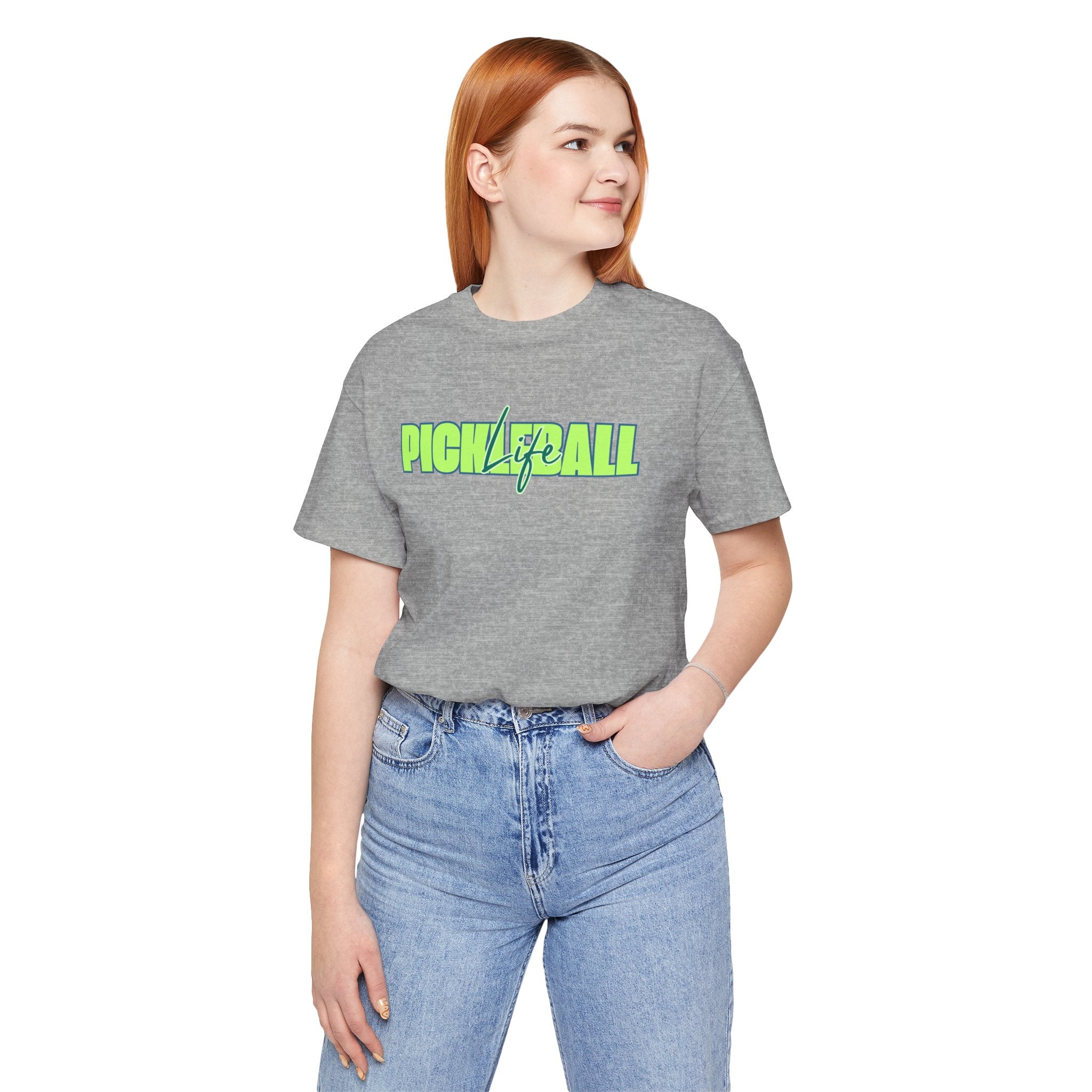 Pickleball Life Unisex T-Shirt — Bold Green & Blue Graphic Tee-PeaMac Tees