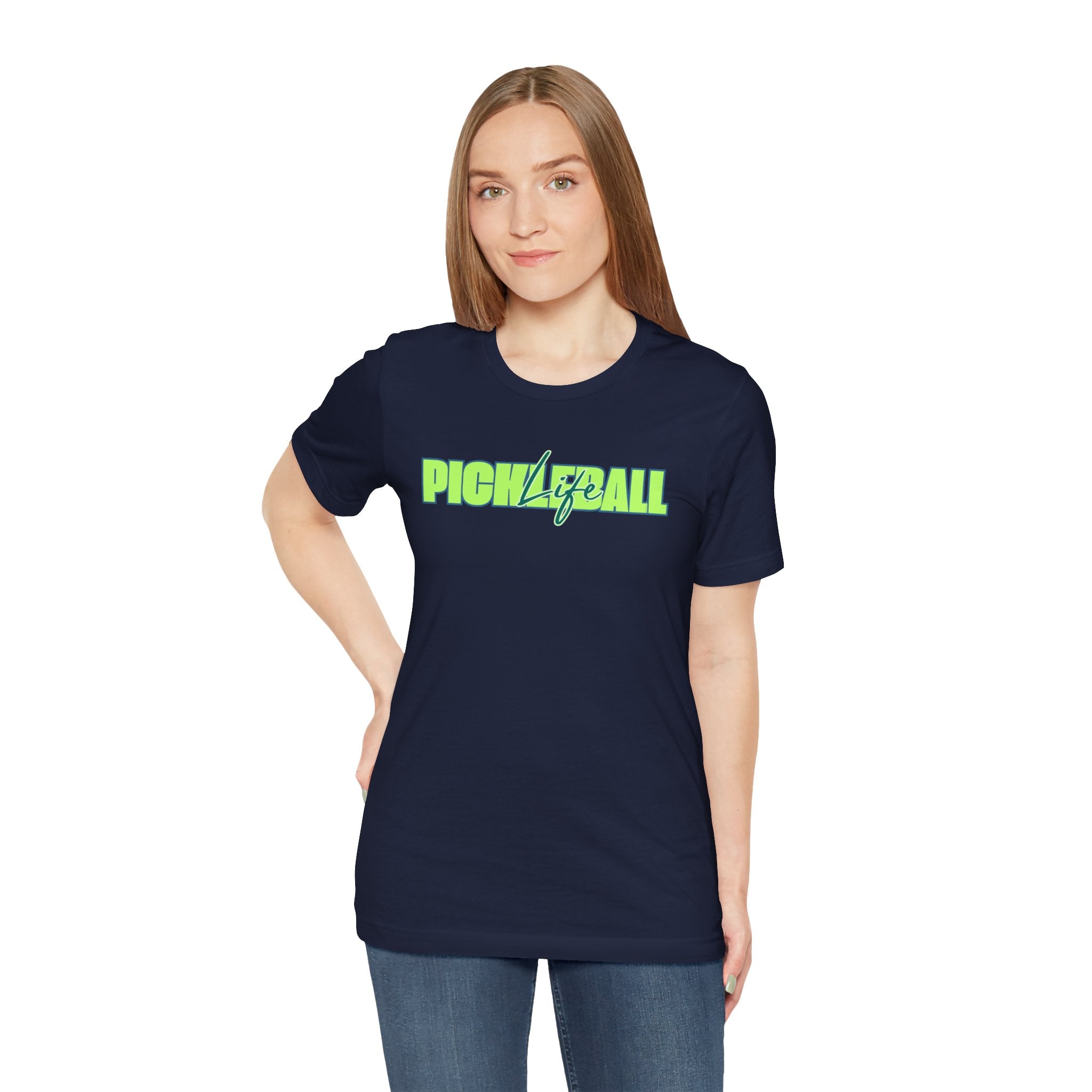 Pickleball Life Unisex T-Shirt — Bold Green & Blue Graphic Tee-PeaMac Tees