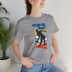Women's retro-inspired pickleball T-shirt with vertical 'PICKLEBALL' back print, by Printify, casual sportswear for women.