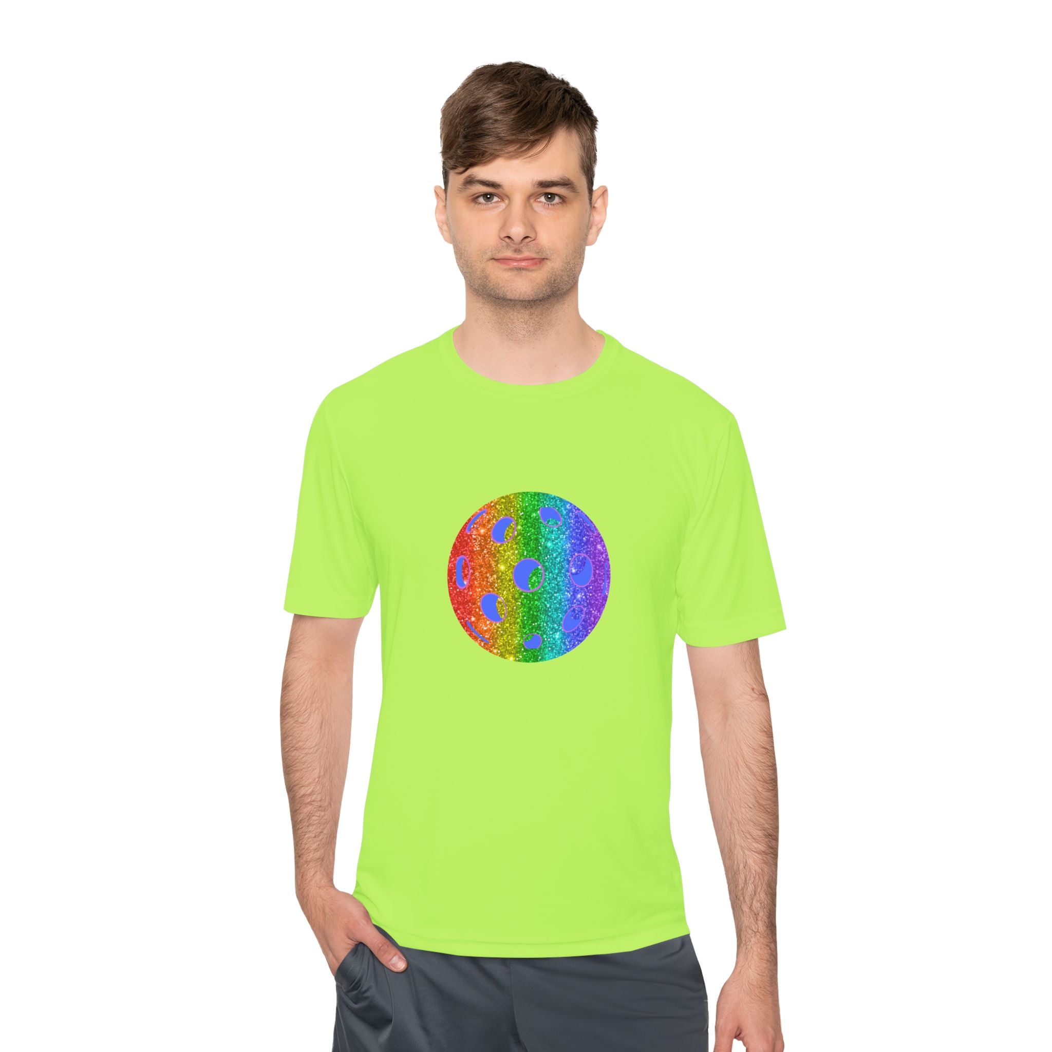 Unisex Sparkle Loud and Proud Moisture Wicking Pride T-shirt | Pickleball Tee for Men & Women | Gift for the LGBTQ2 Community