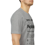 Men's Pickler Funny Definitions T-Shirt in black with playful pickleball-related text, lightweight activewear by Printify.