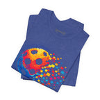 Matrix Burst Pickleball Tee by Printify featuring a retro court graphic on a casual T-shirt design.