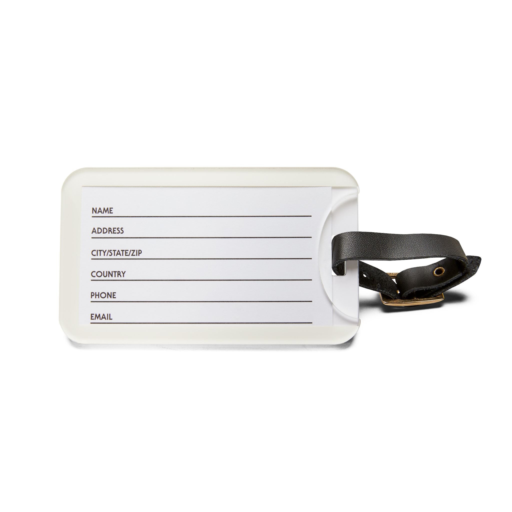 002 Pickleball Court ID - Luggage Tag with Leather Strap & Buckle