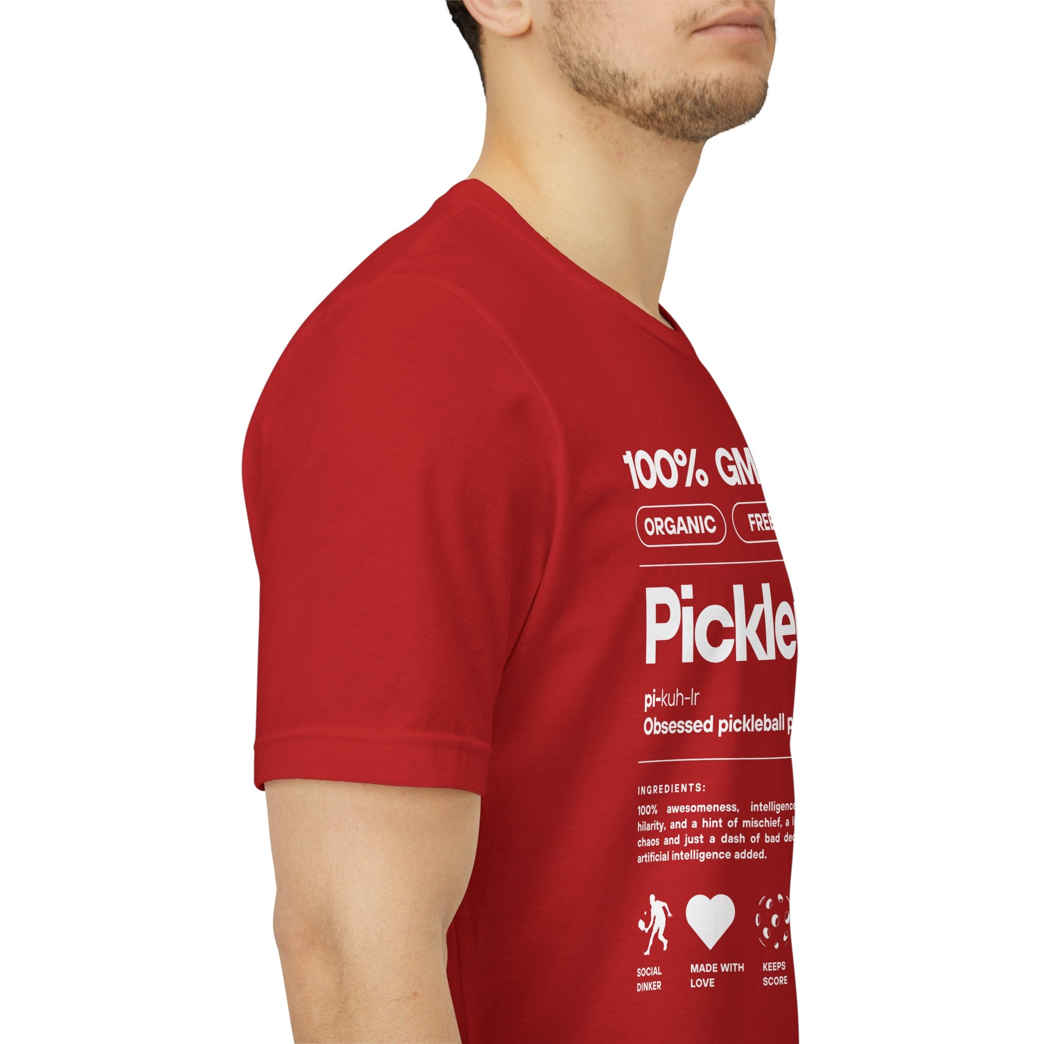 Men's Pickler Funny Definitions T-Shirt with white text, lightweight activewear perfect for pickleball enthusiasts.
