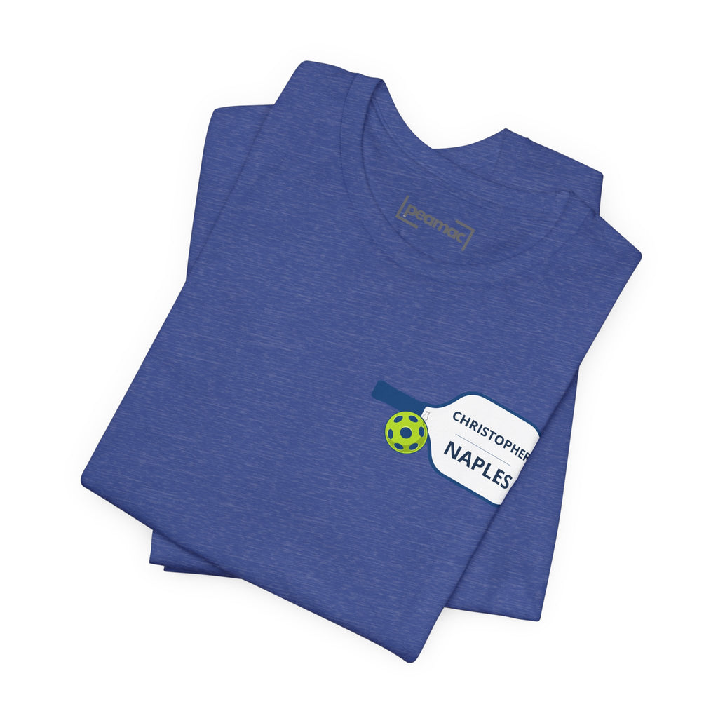 Personalized Pickleball T-Shirt | Custom Name & City Paddle Tee - Product Photo - PeaMacTees