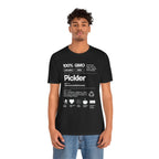 Men's white Pickler Funny Definitions T-Shirt featuring pickleball humor, lightweight activewear with bold text print.